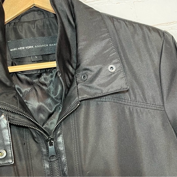 Andrew Marc New York Jacket Mens Large Black Chore Barn Quilted Lined - Picture 4 of 13